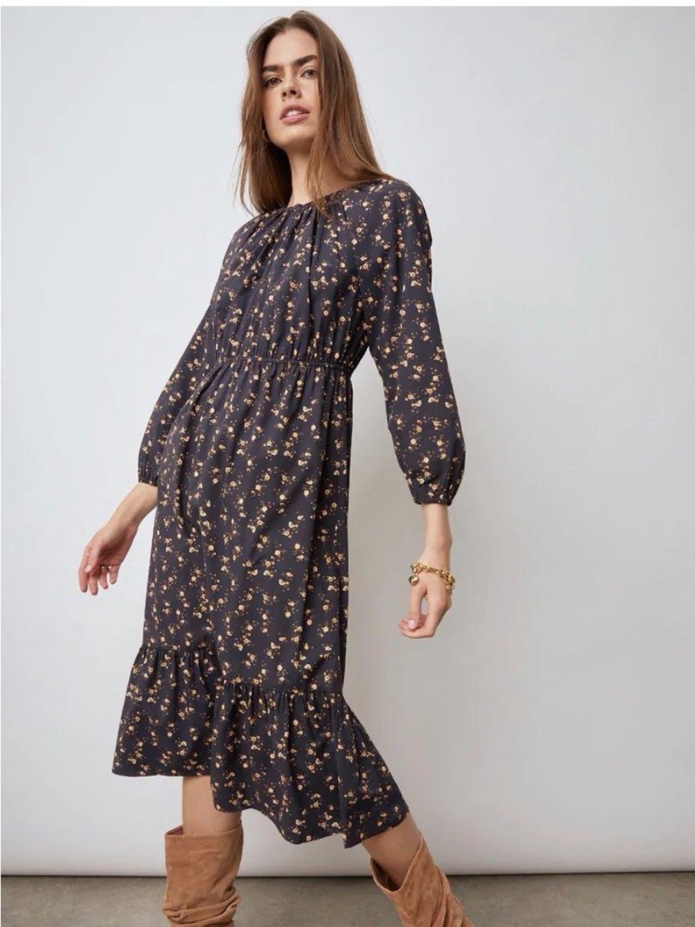 Rails Sal Dress Romantic FloralRuffled Midi Dress - #234